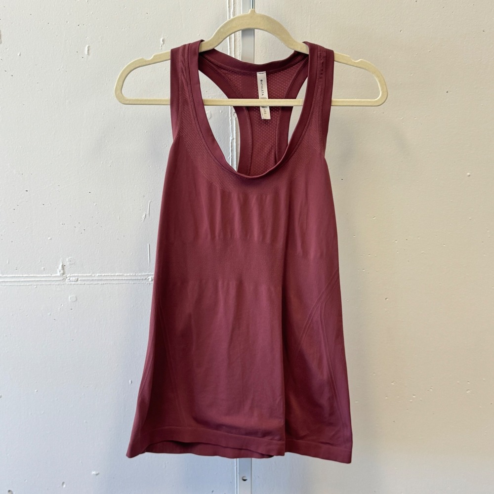 Athleta Momentum Tank Top Women's XL Burgundy Racerback Seamless Training Gym